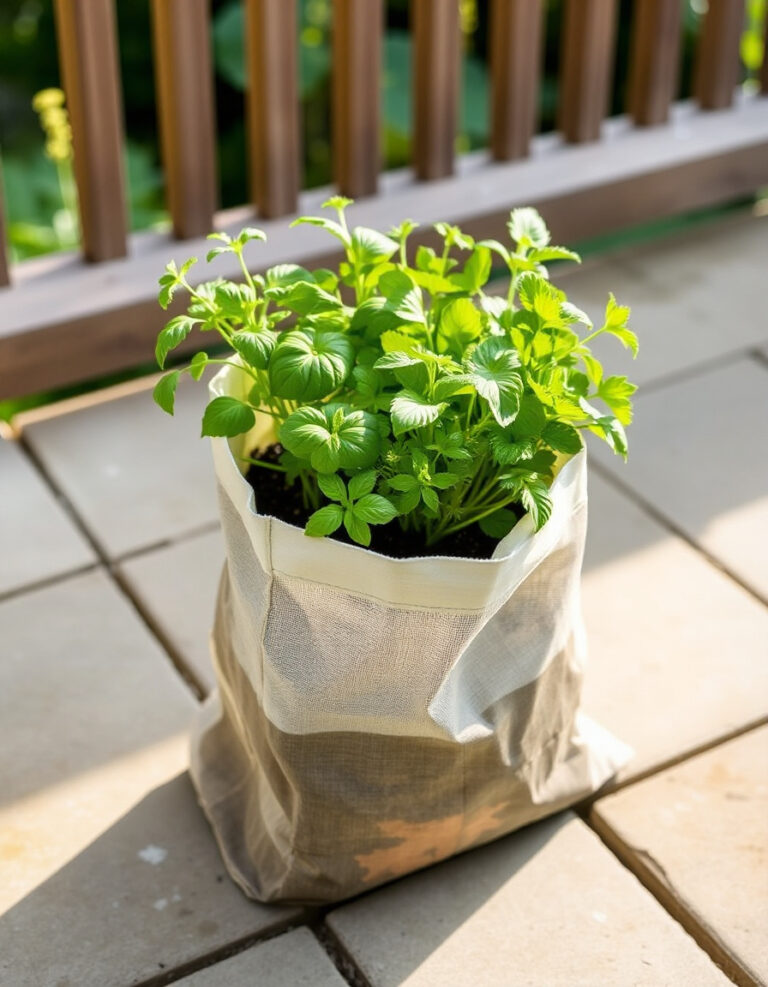 How to Use Fabric Grocery Bags as Planters (Step-by-Step)